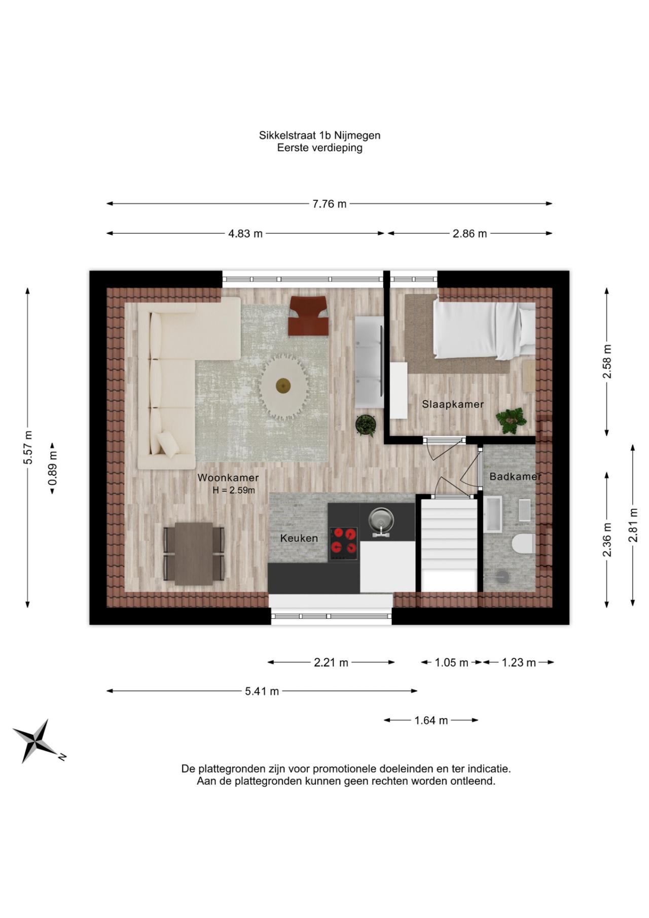 Sikkelstraat 1B, Nijmegen (6532 VA)